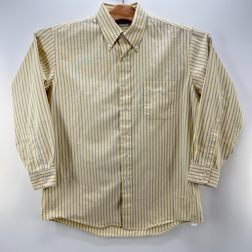 Vintage L.L.Bean Button Down Shirt Men's 16.5/33 Lemon Long Sleeves Casual Wear